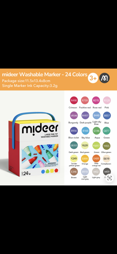 Mideer Dul-Tip Washable Marker 24 Colors